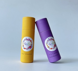 Emballage de produits de soin sans plastique, baume corporel en tube cylindrique en papier, emballage cosmétique biodégradable en tubes. - Product Image 2
