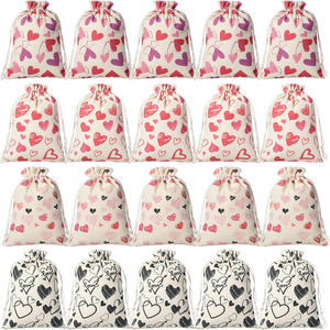 กระเป๋าหูรูดผ้าฝ้ายพิมพ์ลายหัวใจ13*18ซม. ถุงห่อของขวัญอเนกประสงค์สำหรับงานแต่งงานงานเลี้ยงฉลองทารกงานฝีมือสำหรับเจ้าสาว - Product Image 2