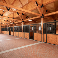 Box de chevaux en acier galvanisé avec panneau en bambou, portes coulissantes préfabriquées, directement de l'usine, longueur et hauteur personnalisables