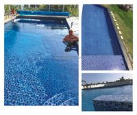 Mosaïque en céramique de porcelaine émaillée moderne bleu ciel classique 48*48MM pour les carreaux de bordure de sol de piscine, mosaïques de piscine