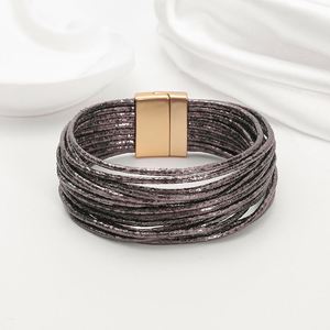 Bracelet fin en cuir avec finition acier antique, idéal pour le dropshipping, cadeau de fêtes pour femme, qualité anti-décoloration - Product Image 5