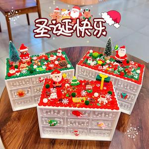 Caja de almacenamiento navideña, organizador de plástico con 9 rejillas, estante decorativo de escritorio para almacenamiento de regalos navideños - Product Image 1