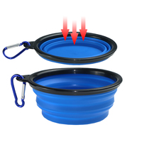 Bol Pliable et Extensible de 350 ml en Silicone pour Voyage, Gamelle Portable pour Chien, Chat et Animaux de Compagnie