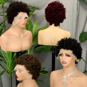Promoción Letsfly: Peluca Afro Rizada sin Pegamento de $24.6, Base Transparente, 200% de Densidad, Cabello Humano, Frente de Encaje 13x4, Venta al Por Mayor - Product Image 3