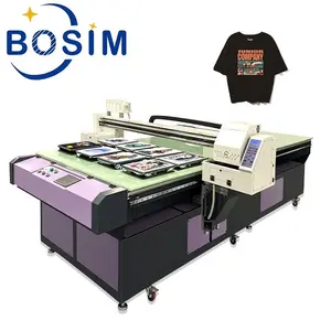 Bosim 1635 DTG打印机，带2或4个Epson i3200打印头，高速直接到服装印刷机28面板t恤打印机