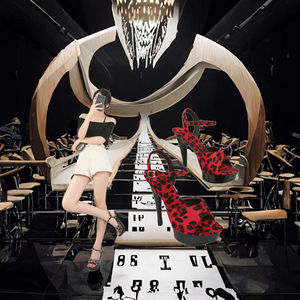 Nouveauté Sandales à plateforme à talon de 13 cm à bout ouvert pour femmes Sexy Lovers Designer avec lanière léopard d'été - Product Image 2