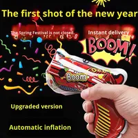 Pistolet à feux d'artifice gonflable automatique portable avec effets sonores et graphiques de dessins animés, modèle 12138, pour les célébrations du Nouvel An chinois