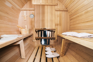 HELIUS wastafel uap ruangan Sauna barel Mini luar ruangan dapat disesuaikan dengan kaca Tempered sisi depan untuk pandangan yang baik - Product Image 5