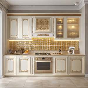 OE HOME Cocina Modular de Lujo Moderna de Roble Macizo, Impermeable y Ecológica para Uso en Hoteles con Isla - Product Image 1