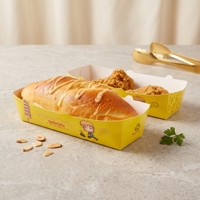 Boîte à hot-dogs en papier kraft écologique, conteneur alimentaire biodégradable à clapet, boîte à collation personnalisée avec logo imprimé