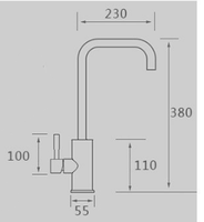 Robinet de lavabo de salle de bain d'hôtel à poignée unique, à trou unique, en acier inoxydable SUS 304, durable, monté sur le plan de travail