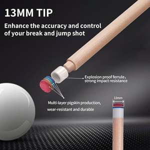 클럽의 첫 번째 선택 당구 클럽 공장 직판 58인치 풀 스틱 1/2 캐나다산 메이플 13MM 팁 - Product Image 4