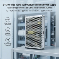 Alimentation à découpage double sortie D-120 120W 5V 12V 24V CA/CC, convertisseur industriel encastré, transformateur de source d'alimentation