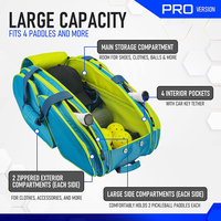 Sac de pickleball fonctionnel avec compartiment rembourré pour raquette, tissu léger résistant à l'eau, plusieurs poches de rangement pour balles