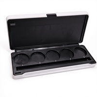 Organisateur de maquillage pliable à 6 compartiments, palettes de fards à joues scintillants, support pour poudre compacte, crème pour les yeux, miroir en option, personnalisable