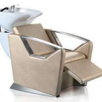 Lit de lavage de cheveux semi-inclinable en cuir Dongkai pour salon de coiffure, avec accoudoirs rotatifs, pour utilisation en salon et spa