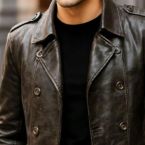 Vêtements d'hiver en cuir de haute qualité pour hommes, vente en gros, prix abordable, manteaux en cuir légers pour hommes pour l'extérieur - Product Image 4