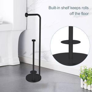 Free Standing Bathroom <strong>Toilet</strong> <strong>Paper</strong> <strong>Holder</strong> <strong>Stand</strong> with Reserve Stainless Steel Hot Selling Modern Tissue <strong>Holder</strong> Metal Apartment - Product Image 4