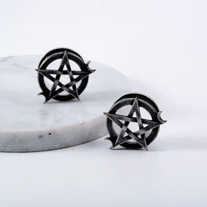 Großhandel 10mm Anlauf Free <span class=keywords><strong>Star</strong></span> Edelstahl Piercing Schmuck Ohr Tunnel Stecker Messgeräte Ohrringe - Product Image 4