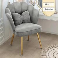 Chaise de maquillage Nordic Petal en velours pivotante avec pieds en métal doré pour salon de manucure, chambre à coucher, maquillage