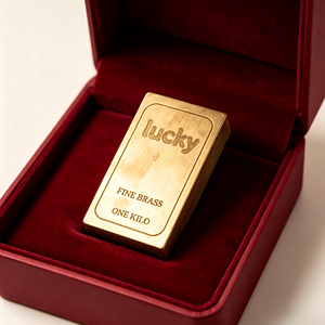 Placa Rectangular de Latón Fino Lucky de Un Kilo, Coleccionable Artístico con Grabado y Estampado - Product Image 5