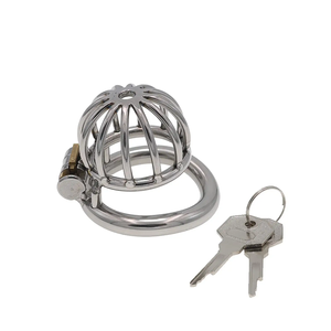 BDSM Bondage juguetes sexuales hombres <span class=keywords><strong>Acero</strong></span> <span class=keywords><strong>inoxidable</strong></span> castidad jaula bloqueo cinturón de castidad dispositivo pene jaula esclavo castigar diversión para parejas - Product Image 3