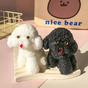 TPR <b>Squishy</b> Teddy Bear Dog Toy - Cute Cartoon Poodle Stress Reliever with Soft Touch Texture Party Favors Office Desk Toys - Product Image 5
