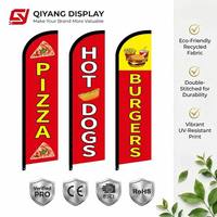 Drapeaux en polyester personnalisés avec impression numérique, bannières publicitaires d'extérieur, drapeaux à plumes pour la promotion des restaurants