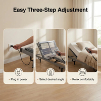 Cadre de lit moderne inclinable en bois à lattes intelligent |   Moteur à distance intelligent |   Écologique |   Conception durable |   Utilisation en chambre à coucher