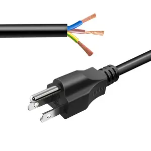 Conector de enchufe de cable de alimentación de contacto de enchufe de 3 pines personalizado de EE. UU. Europa con 2 salidas de CA 3m/5M Longitud del cable 12A Corriente nominal Japón EE. UU.