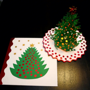 3D Paper Pop-Up Christmas <b>Tree</b> Card With Warm White <b>LED</b> <b>Lights</b> Foldable Indoor Tabletop Decoration - Product Image 3
