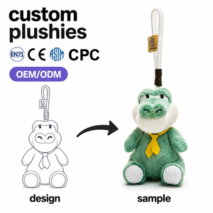 Porte-clés en peluche personnalisé par le fabricant, mini-animaux en peluche, <span class=keywords><strong>crocodile</strong></span>, porte-clés mignons et kawaii - Product Image 1