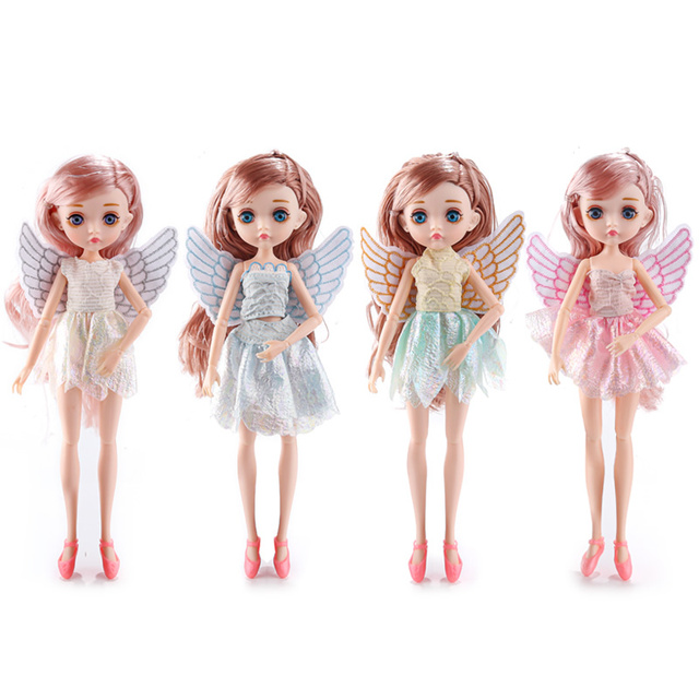 MILI Cute 10-Inch Mini Dress-Up PVC PC Vinyl Dolls 11-Jointed Soft Lifelike Cartoony Style Educational Toy Set for Kids 30 cm