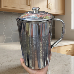 Stainless Steel Water Jug With Lid Classic Design Metal Drink Dispenser Reusable Bar <b>Accessory</b> - Product Image 4