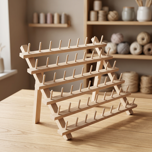 AA0187 Soporte de Madera para Hilos |   Organizador de Hilos de Madera Hecho a Mano, Simple y Duradero, para Herramientas de Tejer y Crochet - Product Image 4