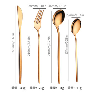 Stainless Steel Cutlery Set 4Pcs Gold Silver Western Style Steak Knife Fork Spoon Dishwasher Safe Business Gift Set - Product Image 5