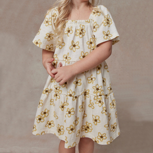 Stampa personalizzata OEM nuovo Design vestiti per bambini morbido bambino bambino vestito da bambina giallo margherita Dress bambino abiti carini per bambine - Product Image 2