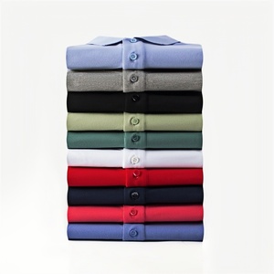 T-shirt Polo in cotone personalizzata da uomo a manica corta estiva traspirante Casual in cotone 100% Color Polo t-shirt - Product Image 1