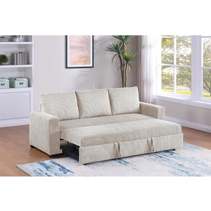 European Soft Corduroy Up-holstered Convertible Three Seat Pull Out <strong>Sofa</strong> <strong>Bed</strong> Living Room <strong>Sofa</strong> Come <strong>Bed</strong> <strong>Sleeper</strong> <strong>Sofa</strong> <strong>Bed</strong> for Home - Product Image 4