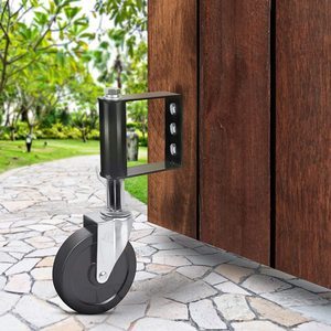 Kit de roulettes pour portail avec <span class=keywords><strong>ressort</strong></span> pour clôtures en bois, roue d'aide au portail robuste, roue de support de portail - Product Image 5