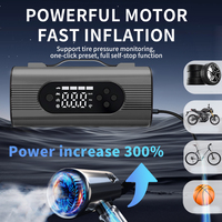 Démarreur de voiture portable 8-en-1 avec pompe à air, lumière LED, batterie externe PD30W, gonfleur de pneus 150 PSI et fonction d'aspiration pour voiture