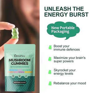 Vanwin OEM Private Label 60 Mastigar Gomas De Cogumelo Com Ashwagandha Lion Mane Reishi Turquia Tail Maitake Chaga <span class=keywords><strong>Shitake</strong></span> Cordyceps - Product Image 2