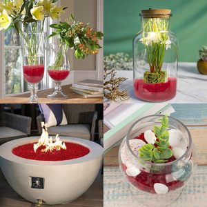 Sea <strong>Glass</strong> Stones <strong>for</strong> Crafts <strong>Vases</strong> Fish Tank 2.75LB (1185g/41.79oz) Red <strong>Glass</strong> <strong>Pebbles</strong> Gemstones - Product Image 4