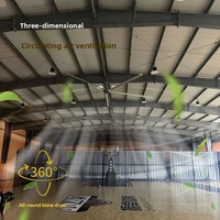 Ventilateurs de ventilation HVLS de grande taille pour usine, 2,5 m (8,2 pi), grand volume d'air, sur mesure, robustes, industriels, pour plafond