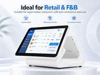 Systèmes de point de vente à écran tactile capacitif double 15,6''+11,6'' très demandés, systèmes POS Windows, caisse enregistreuse POS pour les entreprises de vente au détail
