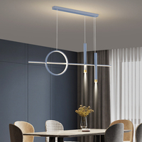 Lustre Nordique Postmoderne Noir à Source LED, Hauteur Réglable, Commande Intelligente pour Restaurants, Salles à Manger, Îlots de Cuisine