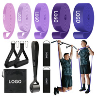 Banda Elástica de Resistencia de Látex Morado Degradado Personalizable para Entrenamiento de Fuerza, Asistencia en Dominadas, Sprints y Flexiones