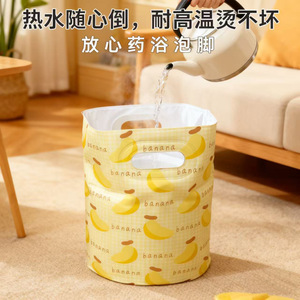 ถังแช่เท้าแบบพับได้ ลึกถึงเข่า แบบพกพาสำหรับบ้านและนักเรียน สีเหลืองกล้วย วัสดุพีวีซีเป็นมิตรกับสิ่งแวดล้อม - Product Image 3