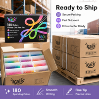 Stylo gel pailleté KAIX Super Shining à faible MOQ, 12, 24, 36, 180 couleurs, grande capacité, pour la rentrée scolaire