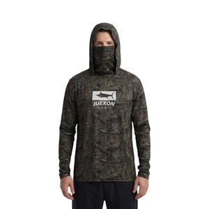 Sweat à capuche de chasse et de pêche pour <span class=keywords><strong>homme</strong></span> Dark Mossy Oak Camo - Couverture intégrale du visage UPF 50+ Imperméable Coupe-vent Respirant 100% polyester - Product Image 2